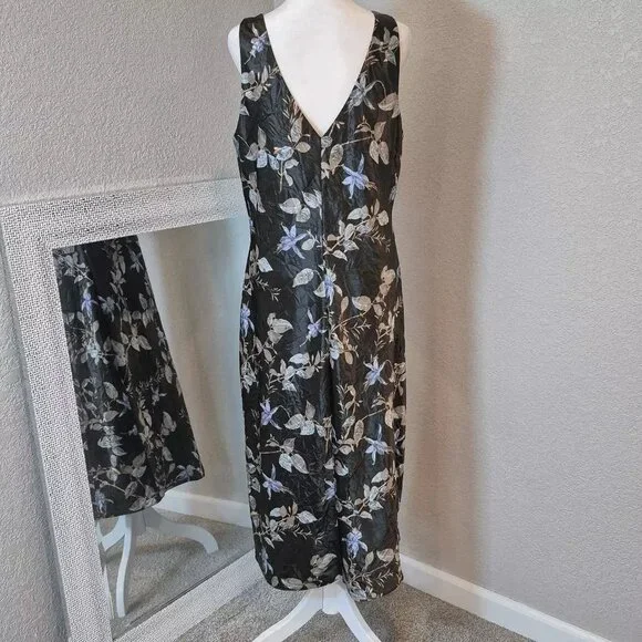 Vince Bellflower V-Neck Slip Midi Dress Size L - Picture 2 of 9